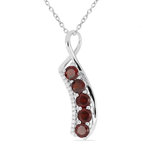 BUY REAL GARNET MULTI GEMSTONE PENDANT IN 925 SILVER